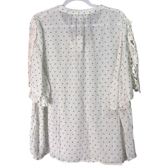 Weekend By Suzanne Betro Womens Plus 2X Tunic Top Lace Appliqué Rayon Shirt NEW - Picture 5 of 9
